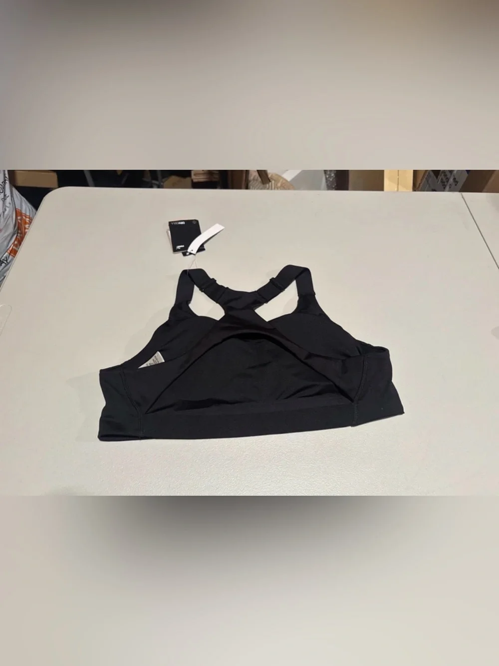Puma Black Sports Bra with White Logo - Racerback Support